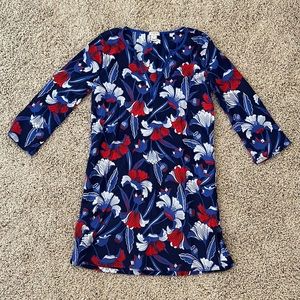 J. Crew Red White Blue Floral Tunic (XXS)